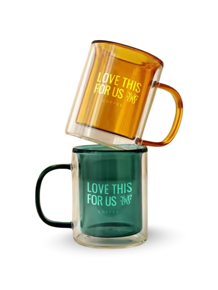 Double Glass Coffee Cups (2-Color Options Available - Sold as One Item Per Order)