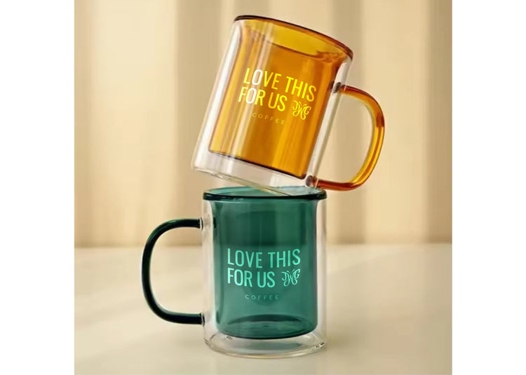 Double Glass Coffee Cups (2-Color Options Available - Sold as One Item Per Order)