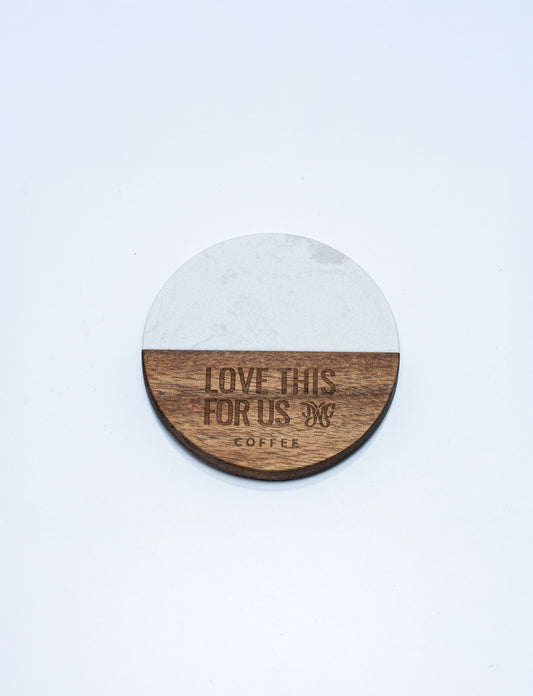 Marble and Wood Coasters (Sold as One Item Per Order)