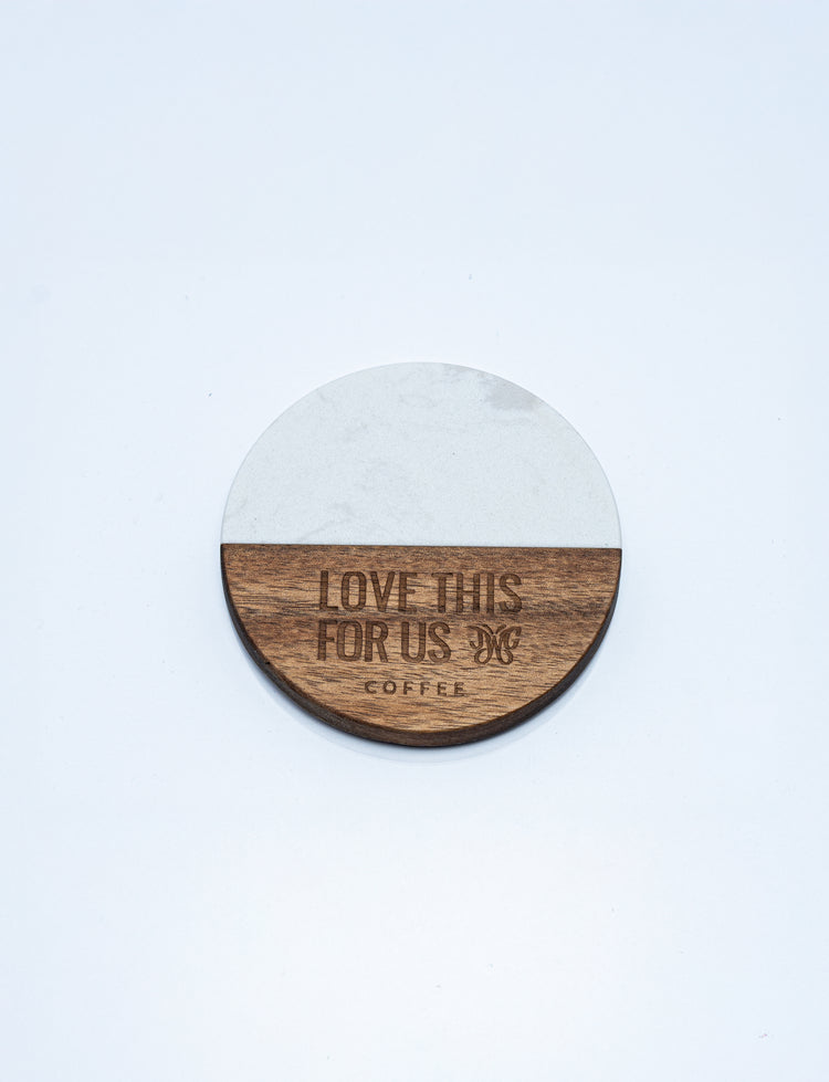Marble and Wood Coasters (Sold as One Item Per Order)