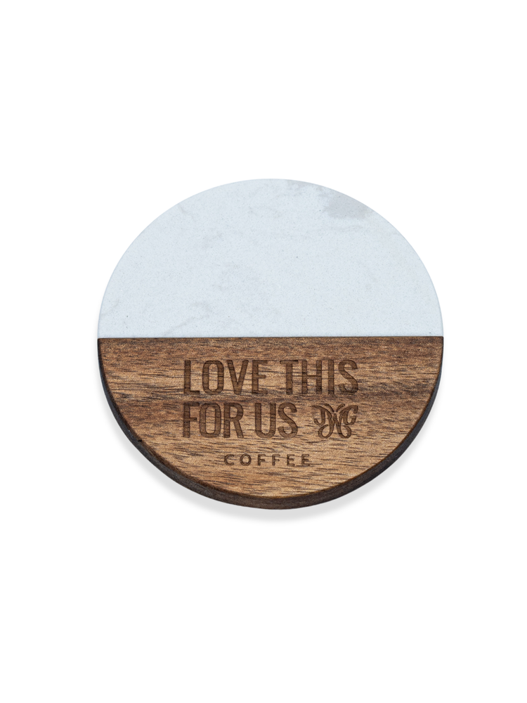 Marble and Wood Coasters (Sold as One Item Per Order)