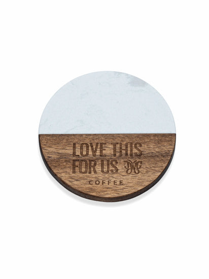 Marble and Wood Coasters